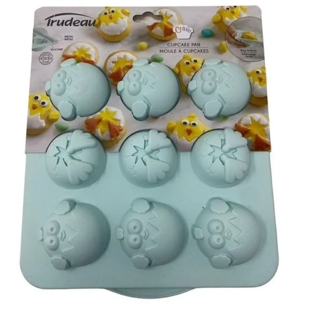 Trudeau Silicone Chicks and Eggs Cupcake Pan Easter Spring
